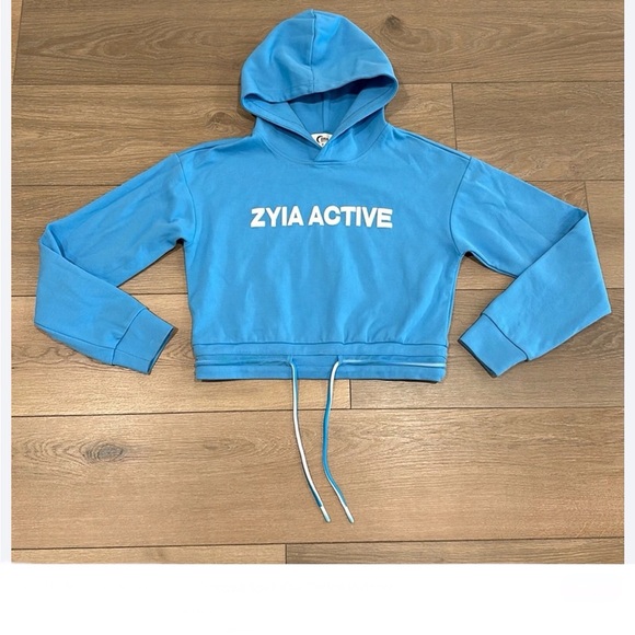 ZYIA Sky Blue Uppercut Cropped Pullover XXL Hoodie - Picture 3 of 13